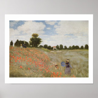 POPPIE FÄLT av CLAUDE MONET Poster