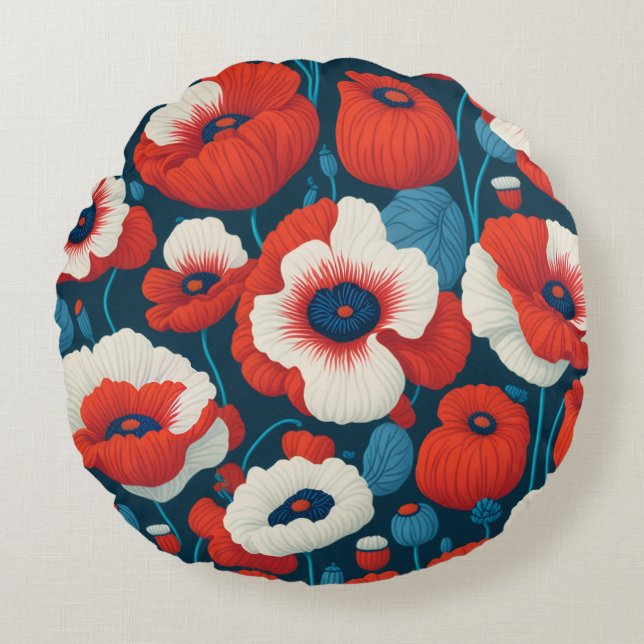 Poppie Rund Kudde (Framsidan)