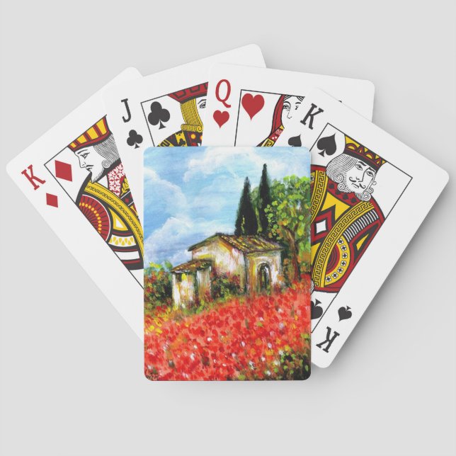 POPPIER I TUSCANY LANDSCAPE Flower Fält Casinokort (Baksidan)