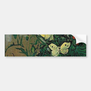 Poppies and Butterflies (F748) Van Gogh Fine Art Bildekal