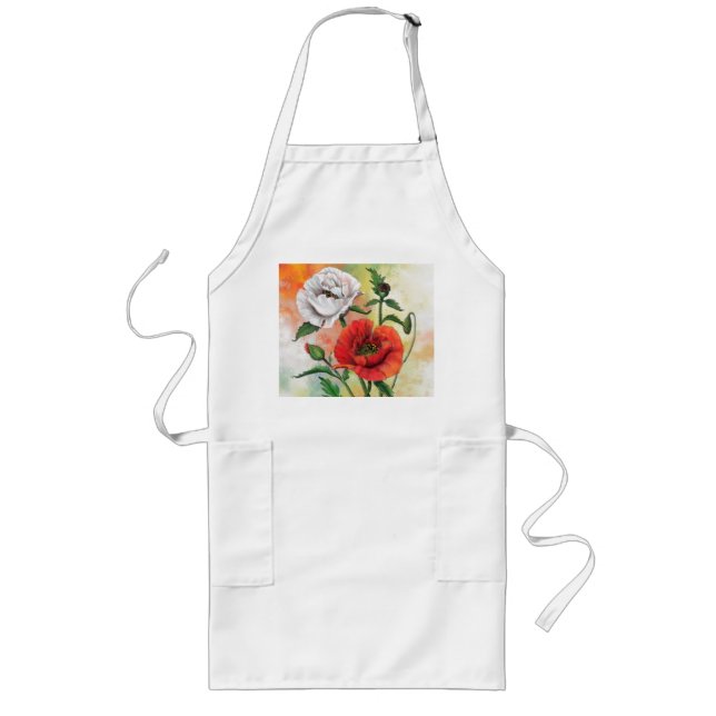 Poppies Apron Långt Förkläde (Framsidan)