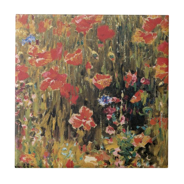 Poppies av Robert Vonnoh, Vintagens imperialism Kakelplatta (Framsidan)
