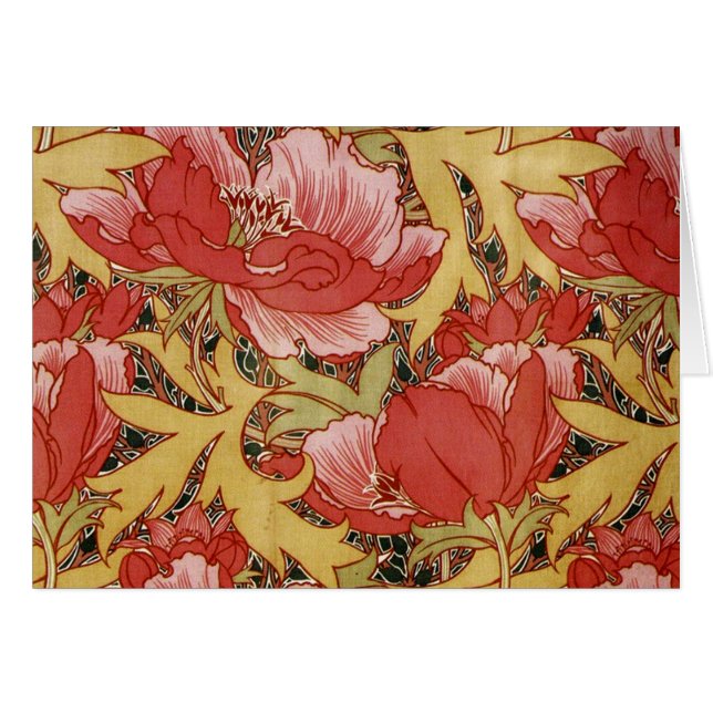 Poppies av William Morris Hälsningskort (Framsidan Horizontal)