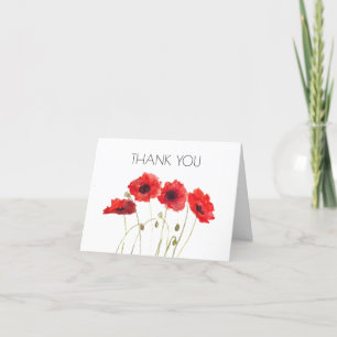 Poppies Blommigt 1:a Födelsedagsfesten Tack Kort