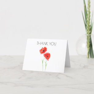 Poppies Blommigt 1:a Födelsedagsfesten Tack Kort