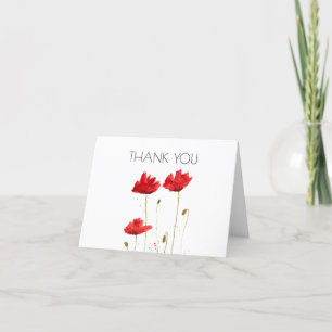 Poppies Blommigt 1:a Födelsedagsfesten Tack Kort