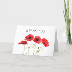 Poppies Blommigt 2:a födelsedagen Party Tack Kort