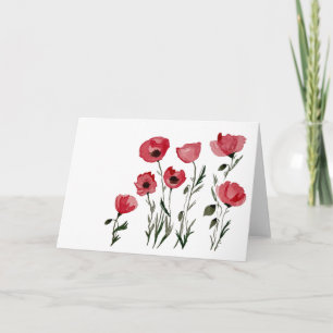 Poppies - Blommigt 5X7 Blankt gratulationskort Kort