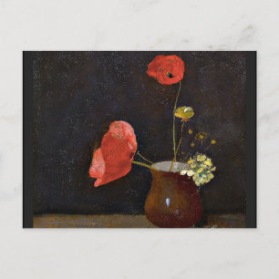 Poppies, blommigtens målning av Odilon Redon Vykort