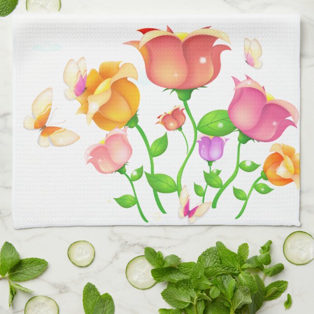 Poppies & Butterflies American MoJo Kitchen towel Kökshandduk (Vikta)