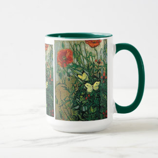Poppies & Butterflies Van Gogh Fine Art Mugg