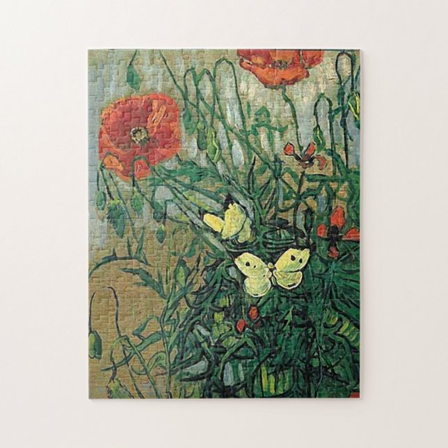 Poppies & Butterflies Van Gogh Fine Art Pussel (Vertikal)