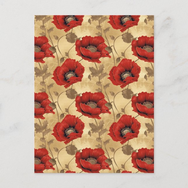 Poppies Chiyogami Vykort (Framsida)