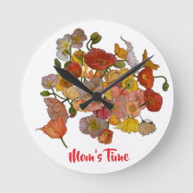 Poppies Clock utan Ram-personligt meddelande