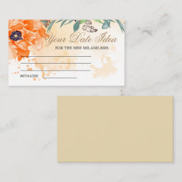 Poppies Datum och kvällsidéer. Datum burk-hölje Tilläggskort