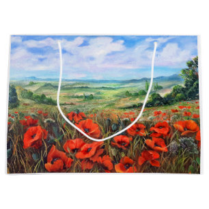 Poppies Fält liggande Oljemålning