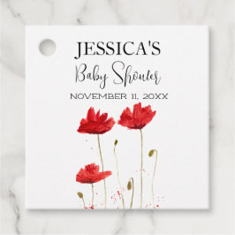 Poppies Flowers Poppy Baby Shower Wildblommflicka Gåvor Etiketter