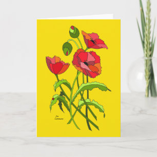 Poppies för Bright blommigt Kort