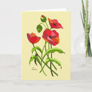 Poppies för Bright Blommigt Kort