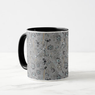 Poppies Grått Light Blue Watercolor Blommigt Mugg