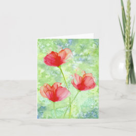 Poppies-gratulationskort Tack Kort