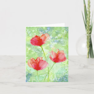 Poppies-gratulationskort Tack Kort