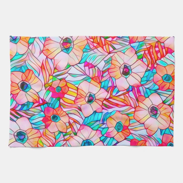 Poppies & Handflatan Fronts Kökshandduk (Horisontell)