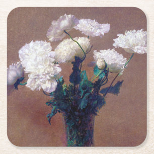 Poppies, Henri Fantin-Latour Underlägg Papper Kvadrat
