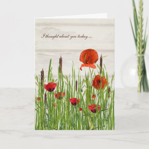 Poppies i Grass tänker på dig Kort