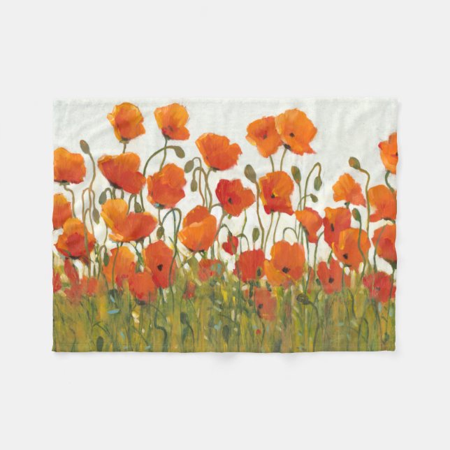 Poppies I-rader Fleecefilt (Framsidan (Horisontell))