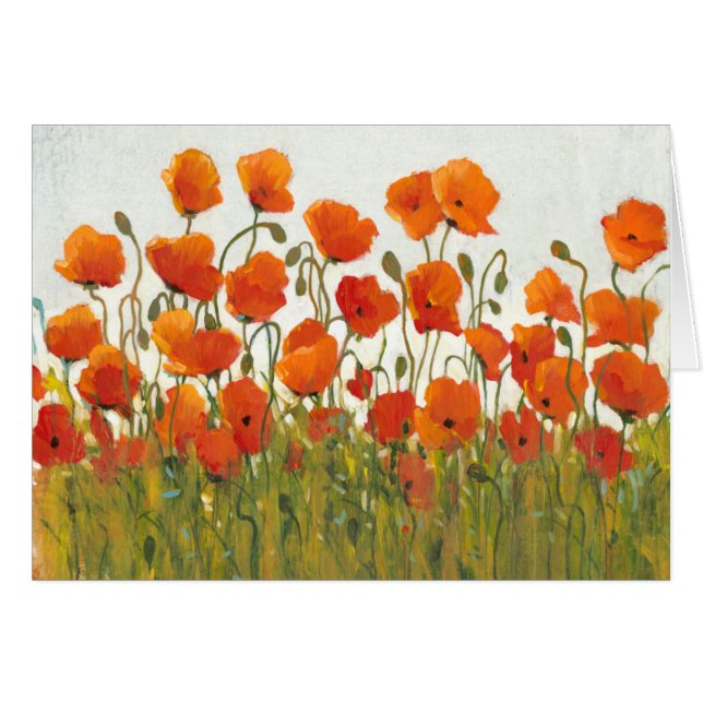 Poppies I-rader Hälsningskort (Framsidan Horizontal)