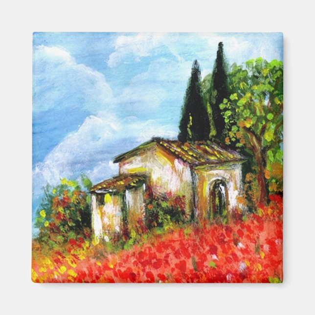 Poppies i Toskana Magnet (Framsidan)