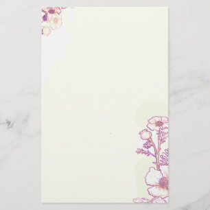 Poppies in Lila and Parchment Brevpapper