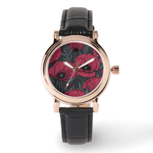Poppies in Viva Magenta Armbandsur