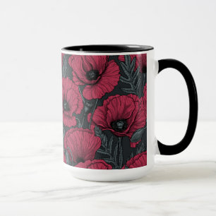 Poppies in Viva Magenta Mugg