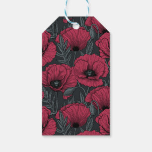 Poppies in Viva Magenta Presentetikett