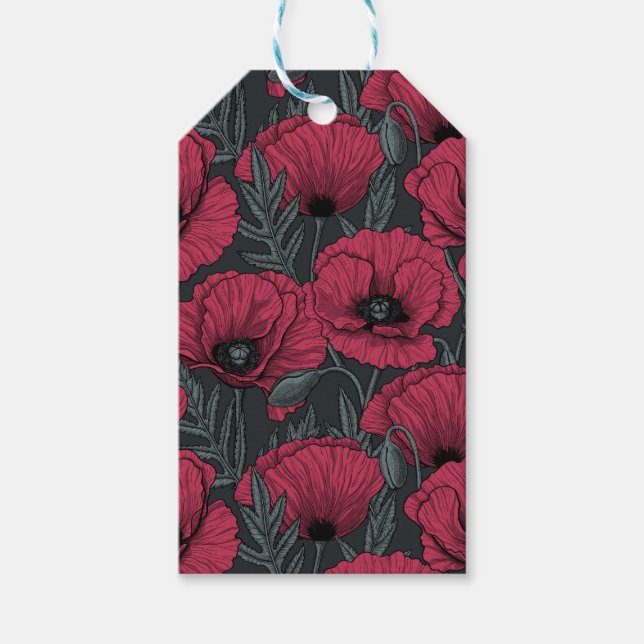 Poppies in Viva Magenta Presentetikett (Framsidan)