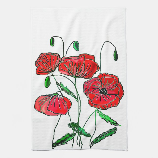 Poppies Kitchen Towel Kökshandduk (Vertikal)