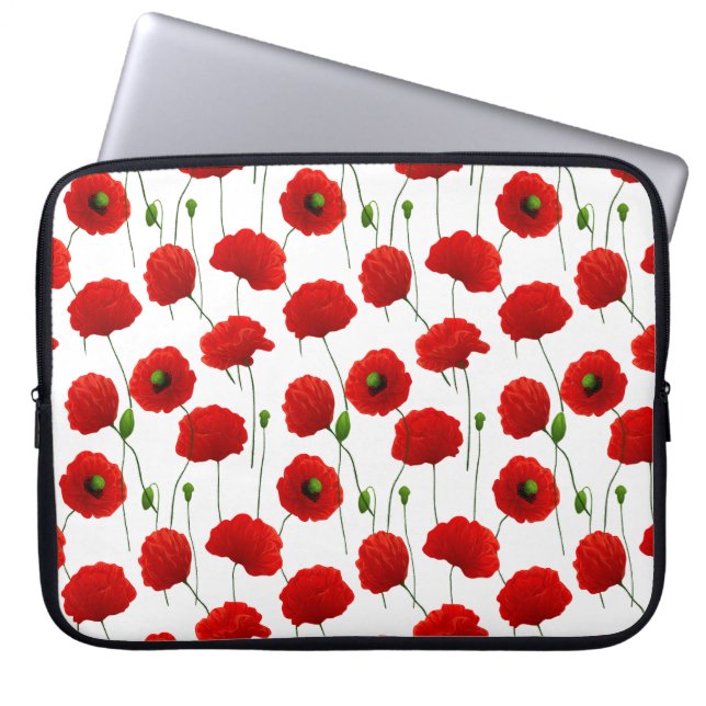 Poppies Laptop Sleeve (Framsidan)