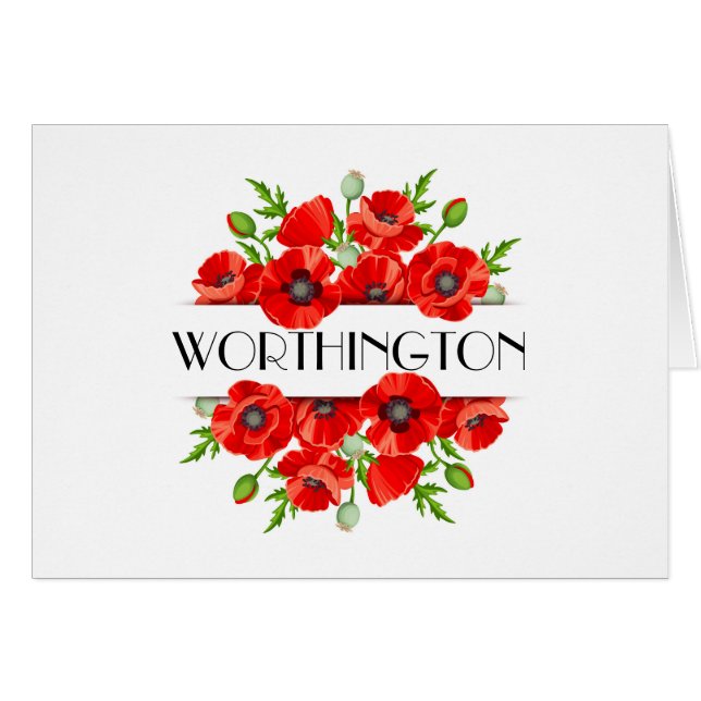 Poppies Notecard OBS Kort (Framsidan Horizontal)