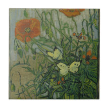 Poppies och Butterflies av Vincent Van Gogh