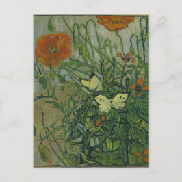 Poppies och Butterflies av Vincent Van Gogh Vykort