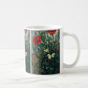Poppies och Butterflies Van Gogh Fine Art Kaffemugg