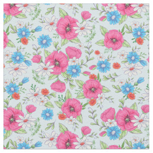 Poppies och Daisy Fabric Tyg