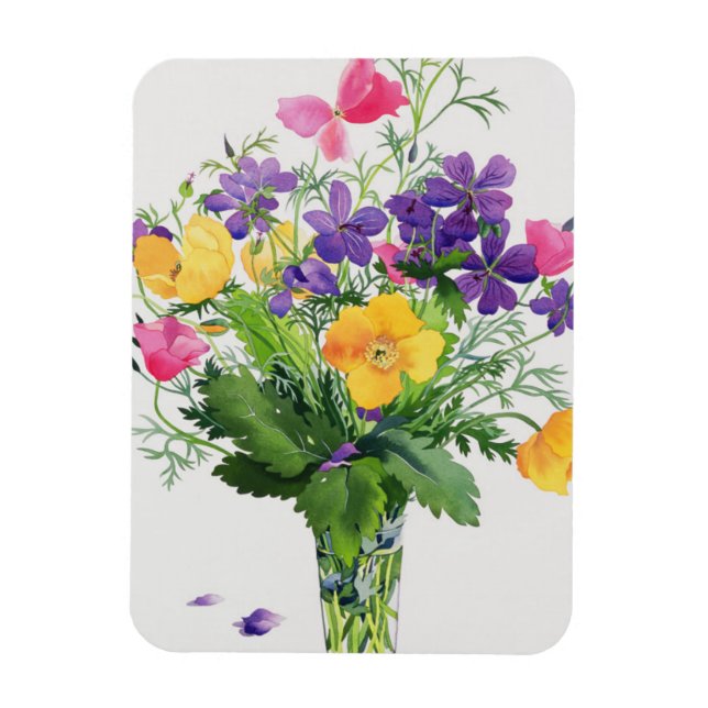 Poppies och Geraniums Magnet (Vertikal)