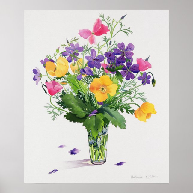 Poppies och Geraniums Poster (Framsidan)