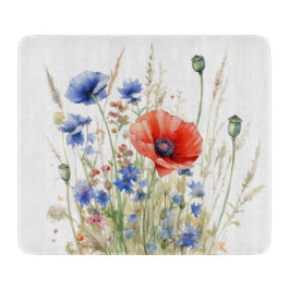 Poppies och kornblommor: Rustic Meadow Watercolor