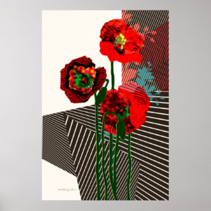 Poppies och mönster poster