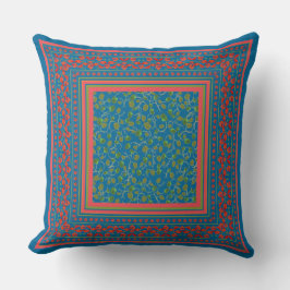 Poppies och poppies Buds on blue Pillow eller Cush Kudde