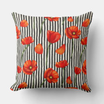 Poppies och rand mönster